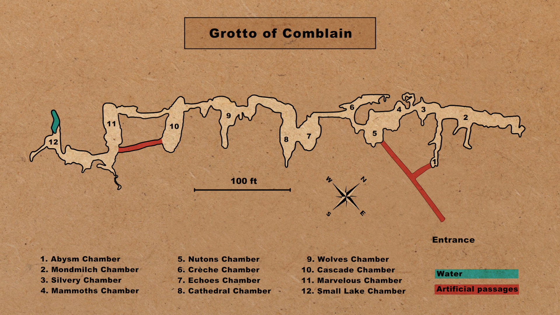 Grotto of Comblain Map 